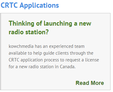 CRTC ad for launching a new radio station