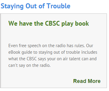 ad for staying out of trouble on the radio